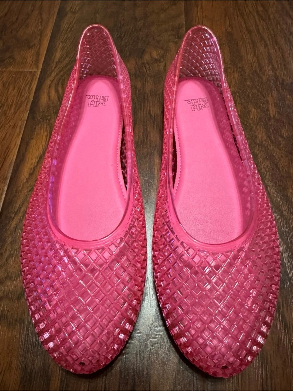 New! Hot Pink Jelly Flats. Size 8